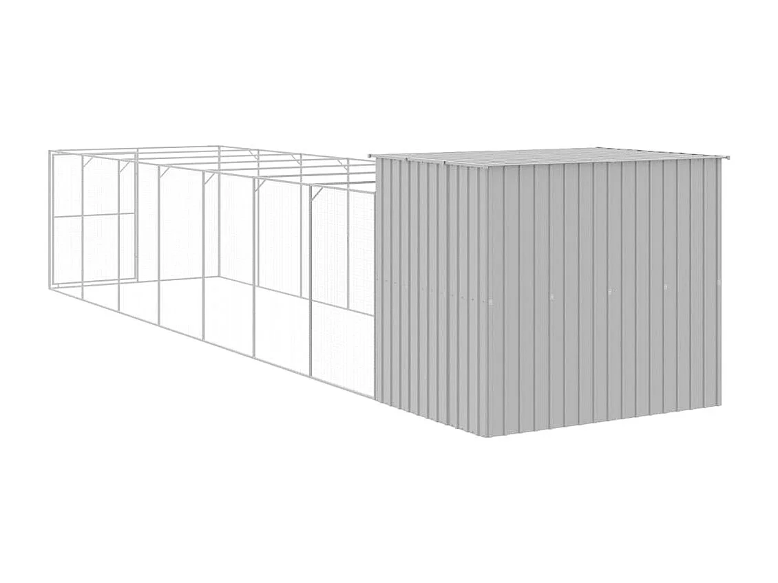 Niche pour chien avec cour gris clair 214x865x181 cm