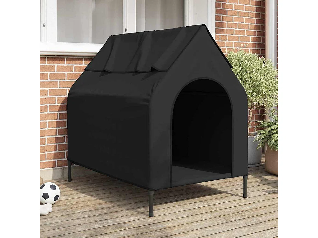 Casa para perros Negro 110 x 75 x 107.5 cm Tela Oxford y Acero