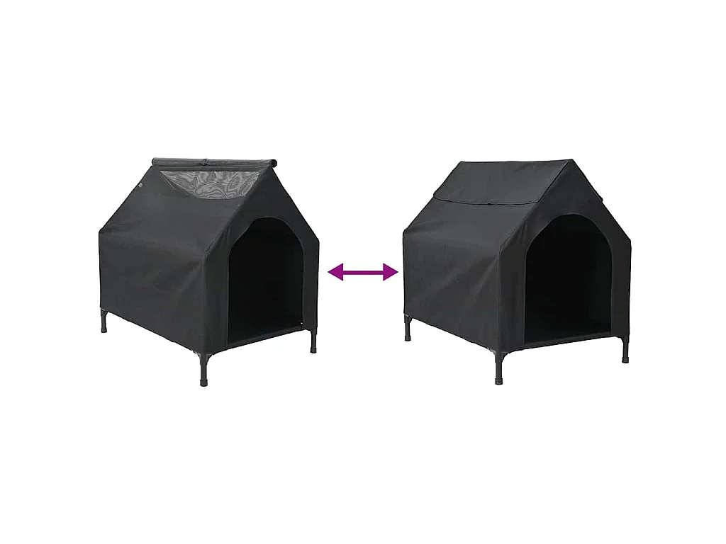 Casa para perros Negro 110 x 75 x 107.5 cm Tela Oxford y Acero
