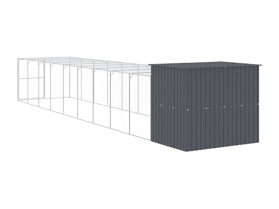 Niche pour chien avec cour anthracite 214x1069x181 cm