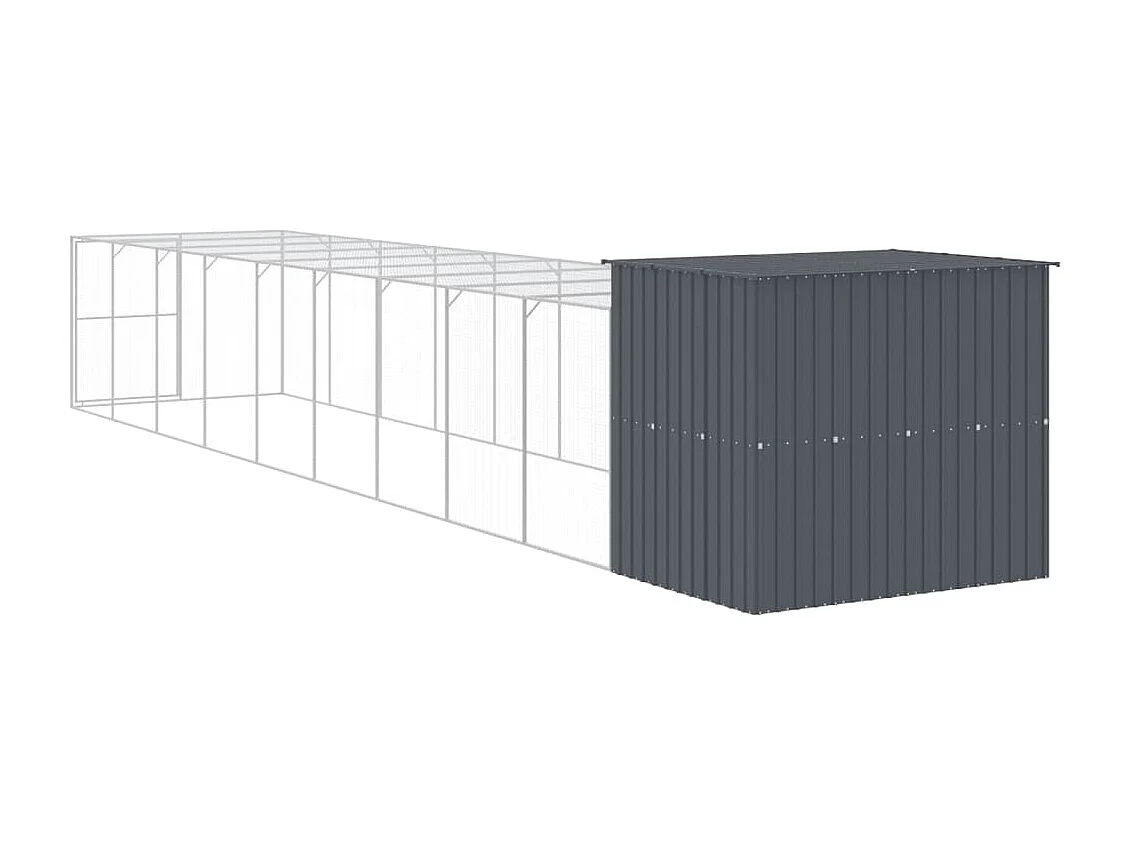 Niche pour chien avec cour anthracite 214x1069x181 cm