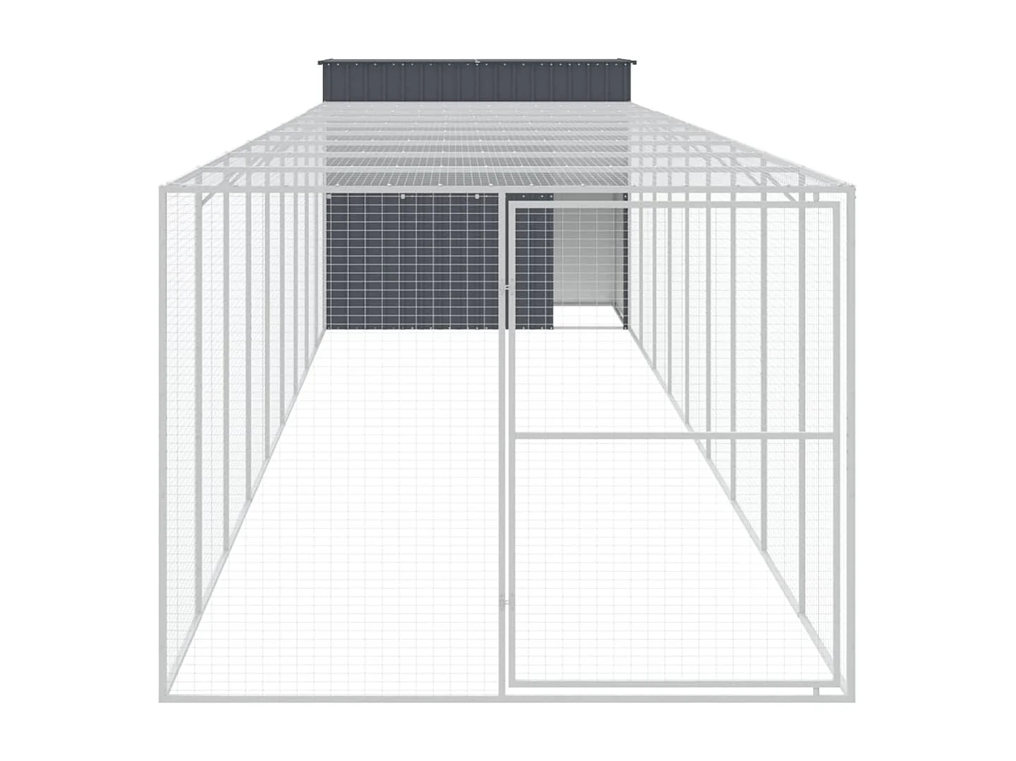 Niche pour chien avec cour anthracite 214x1069x181 cm