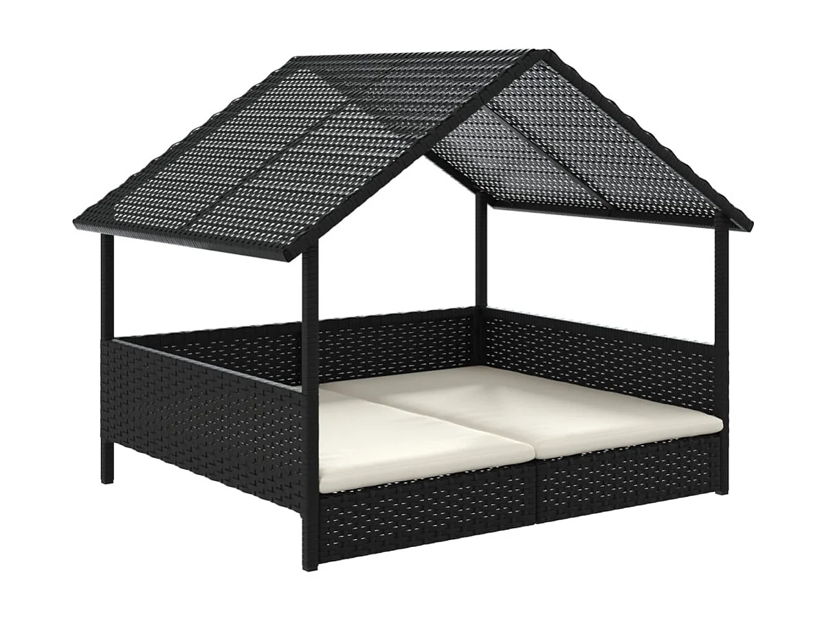 Niche pour chien avec coussin résine tressée