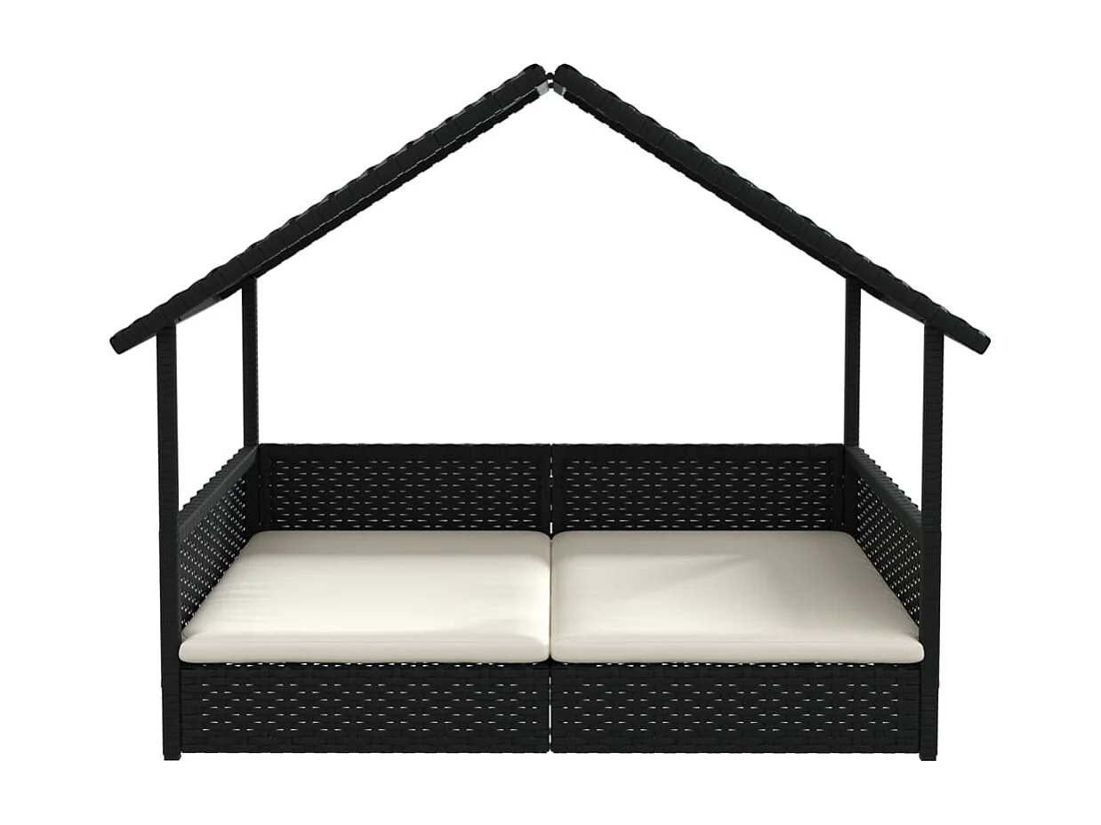 Niche pour chien avec coussin résine tressée