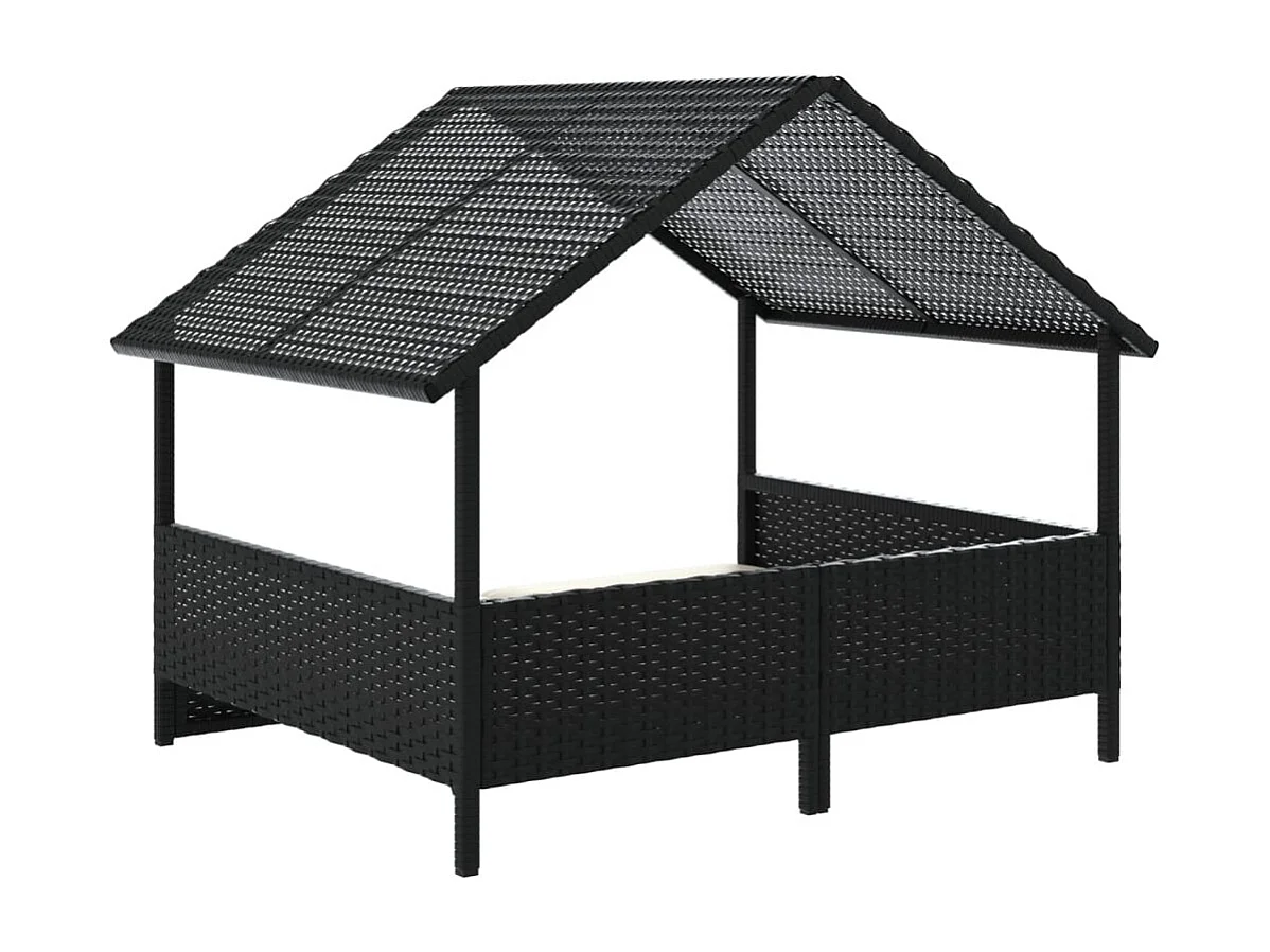 Niche pour chien avec coussin résine tressée