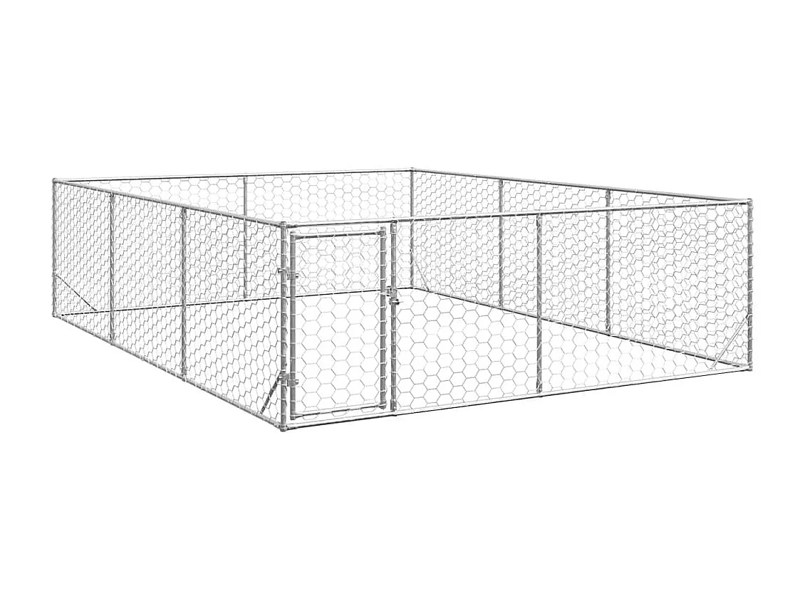 Niche d'extérieur pour chien avec porte, 3 x 4 x 1 m, acier galvanisé