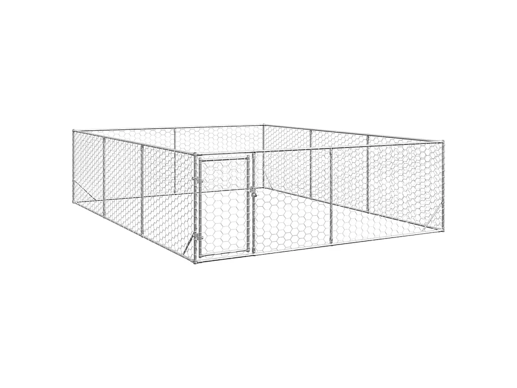Caseta para perros de exterior con puerta de acero galvanizado (3 x 4 x 1 m)