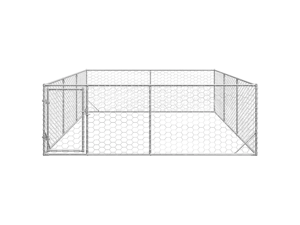 Caseta para perros de exterior con puerta de acero galvanizado (3 x 4 x 1 m)