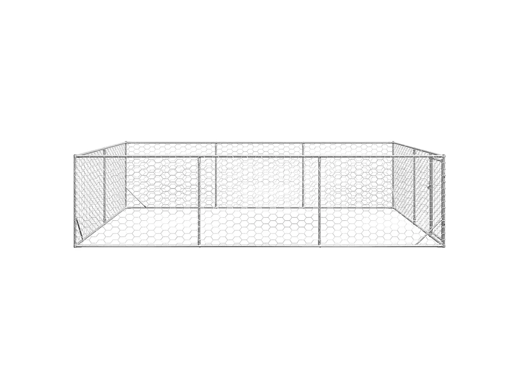Caseta para perros de exterior con puerta de acero galvanizado (3 x 4 x 1 m)