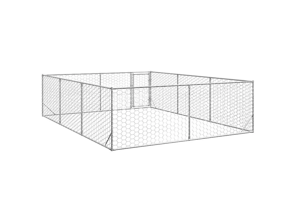 Caseta para perros de exterior con puerta de acero galvanizado (3 x 4 x 1 m)