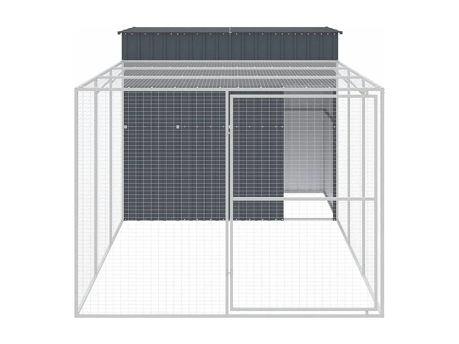 Niche pour chien avec cour anthracite 214x457x181 cm