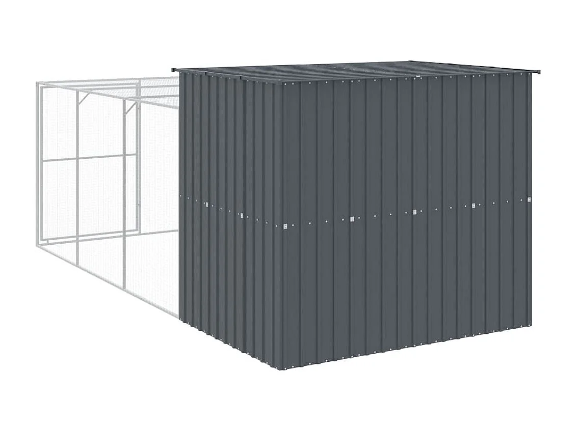 Niche pour chien avec cour anthracite 214x457x181 cm