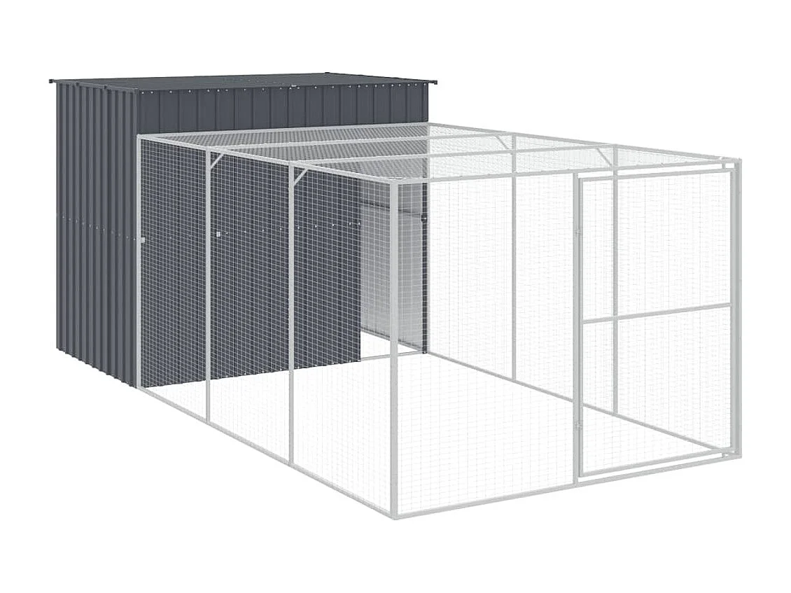 Niche pour chien avec cour anthracite 214x457x181 cm