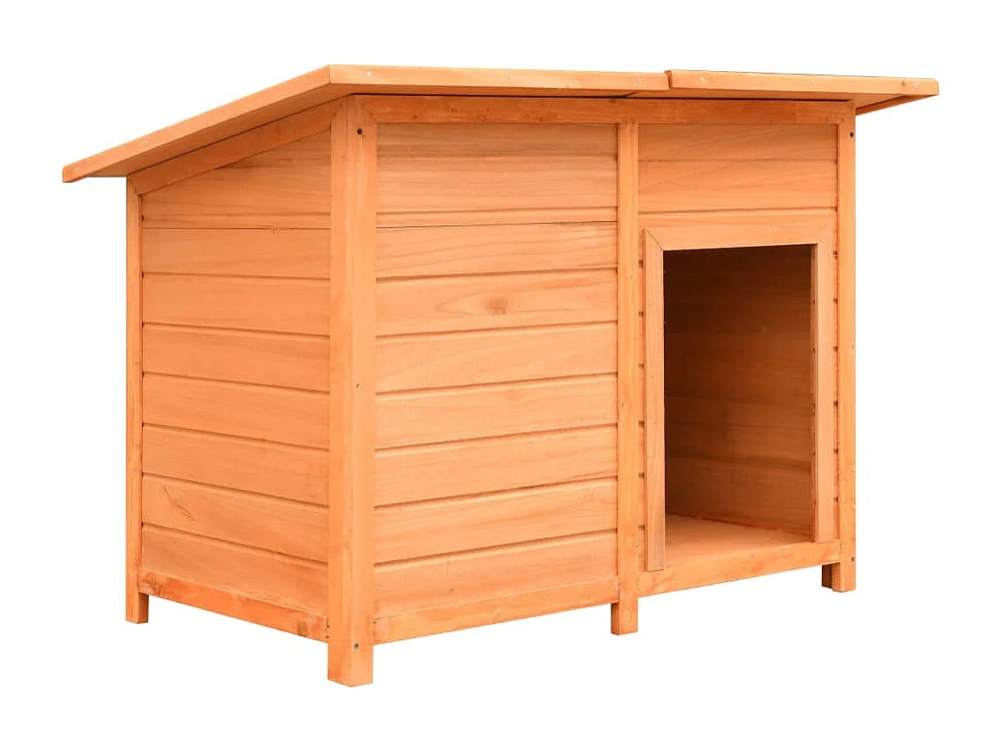 Caseta para perros madera maciza pino y abeto 120x77x86 cm