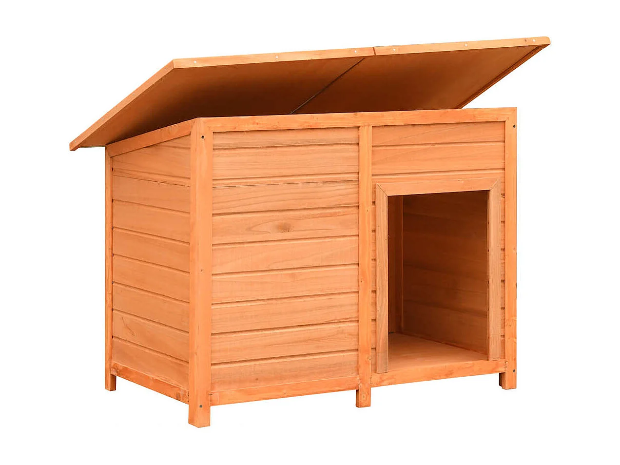 Caseta para perros madera maciza pino y abeto 120x77x86 cm