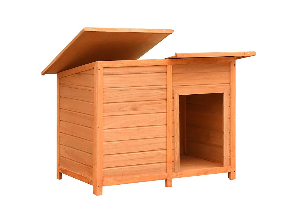 Caseta para perros madera maciza pino y abeto 120x77x86 cm
