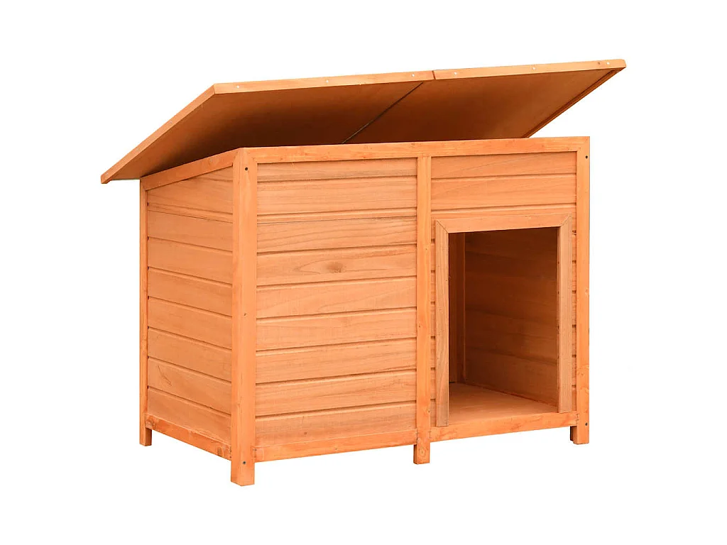 Caseta para perros madera maciza pino y abeto 120x77x86 cm