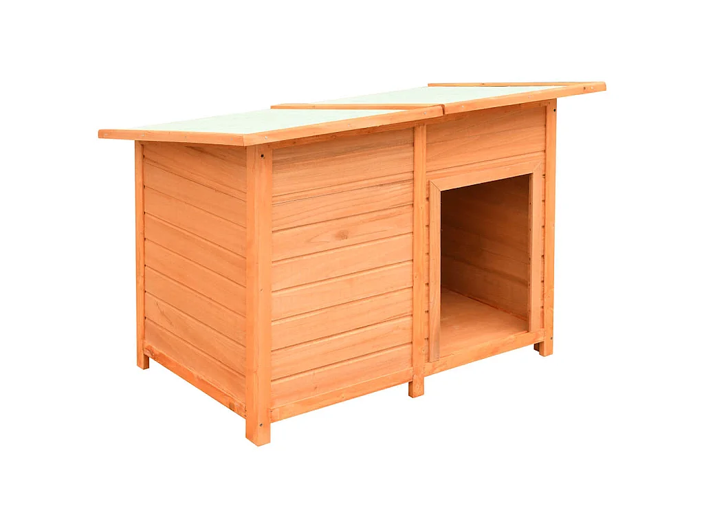 Caseta para perros madera maciza pino y abeto 120x77x86 cm