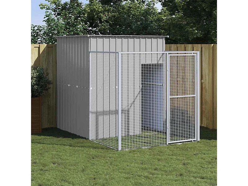 Niche pour chien avec cour gris clair 165x251x181 cm