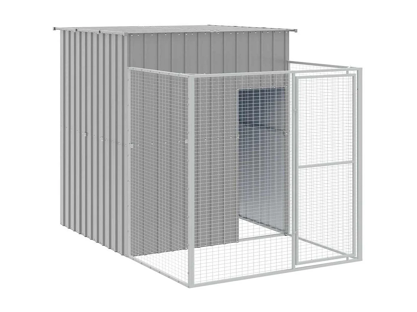 Caseta perros corral acero galvanizado gris claro 165x251x181cm