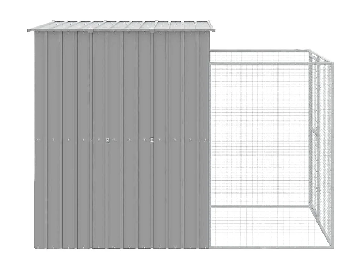 Caseta perros corral acero galvanizado gris claro 165x251x181cm