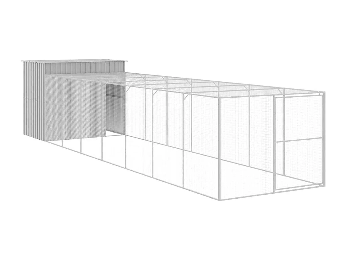 Niche pour chien avec cour gris clair 214x865x181 cm