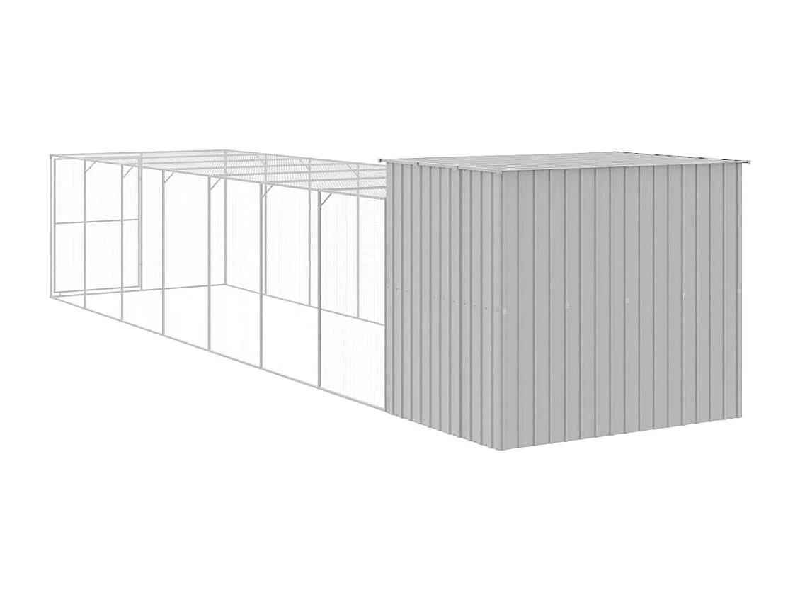 Niche pour chien avec cour gris clair 214x865x181 cm