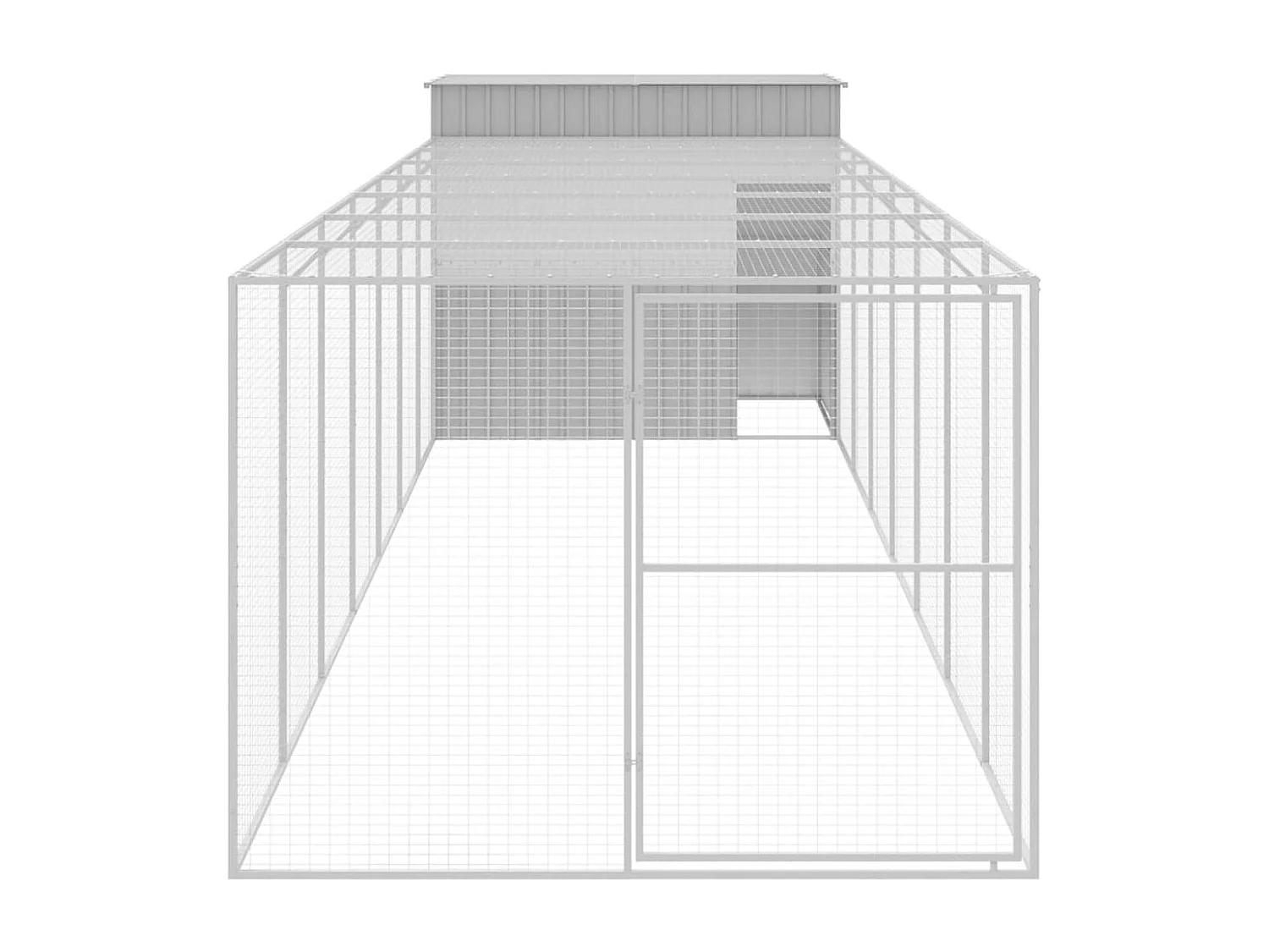 Niche pour chien avec cour gris clair 214x865x181 cm