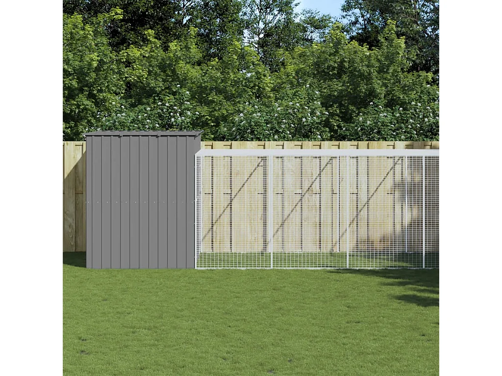 Niche pour chien avec cour gris clair 214x865x181 cm