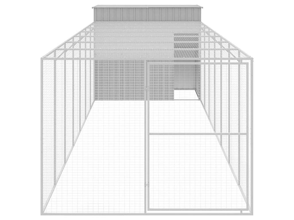 Niche pour chien avec cour gris clair 214x865x181 cm