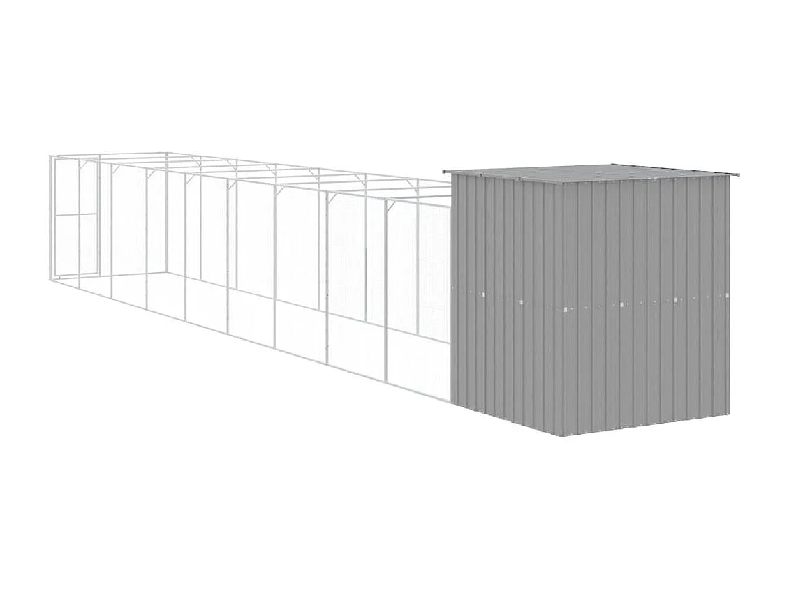Caseta perro corral acero galvanizado gris claro 165x1067x181cm