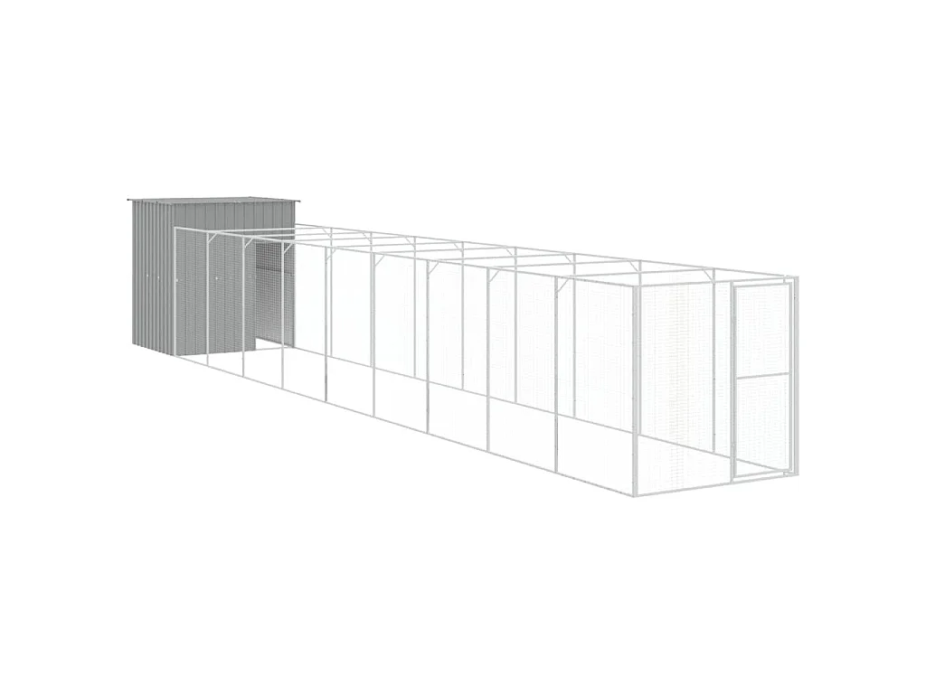 Caseta perro corral acero galvanizado gris claro 165x1067x181cm