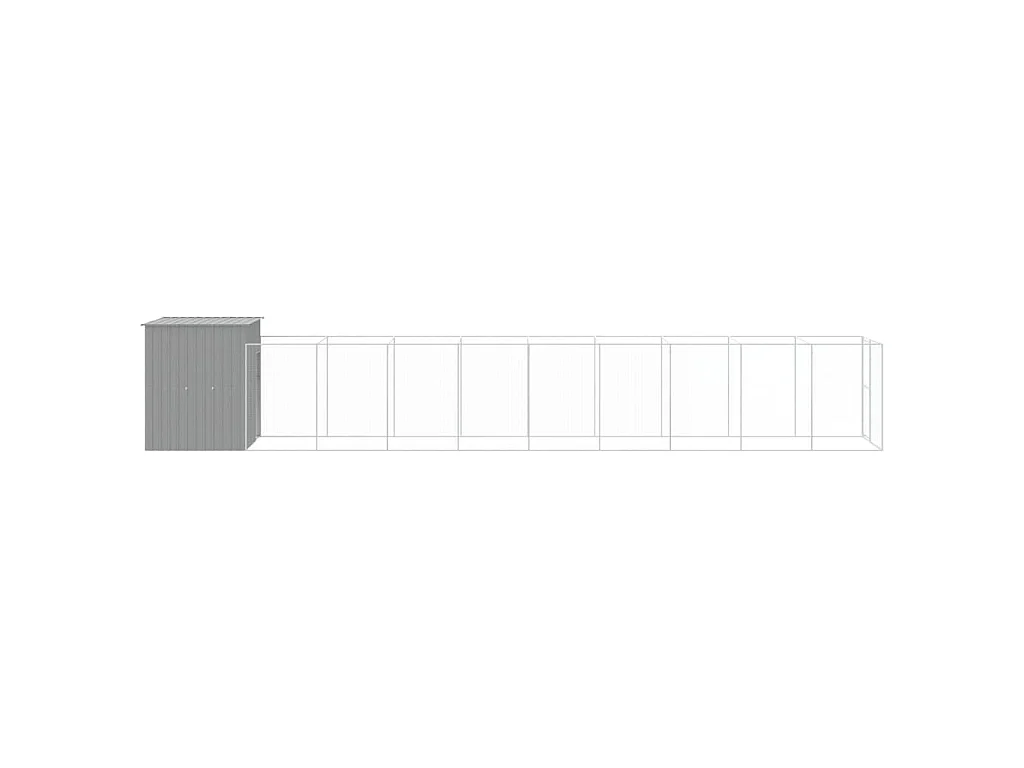 Caseta perro corral acero galvanizado gris claro 165x1067x181cm