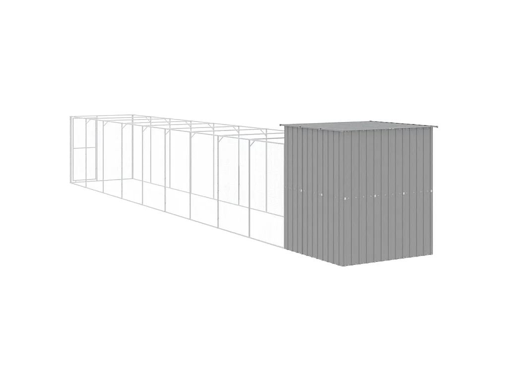 Caseta perro corral acero galvanizado gris claro 165x1067x181cm