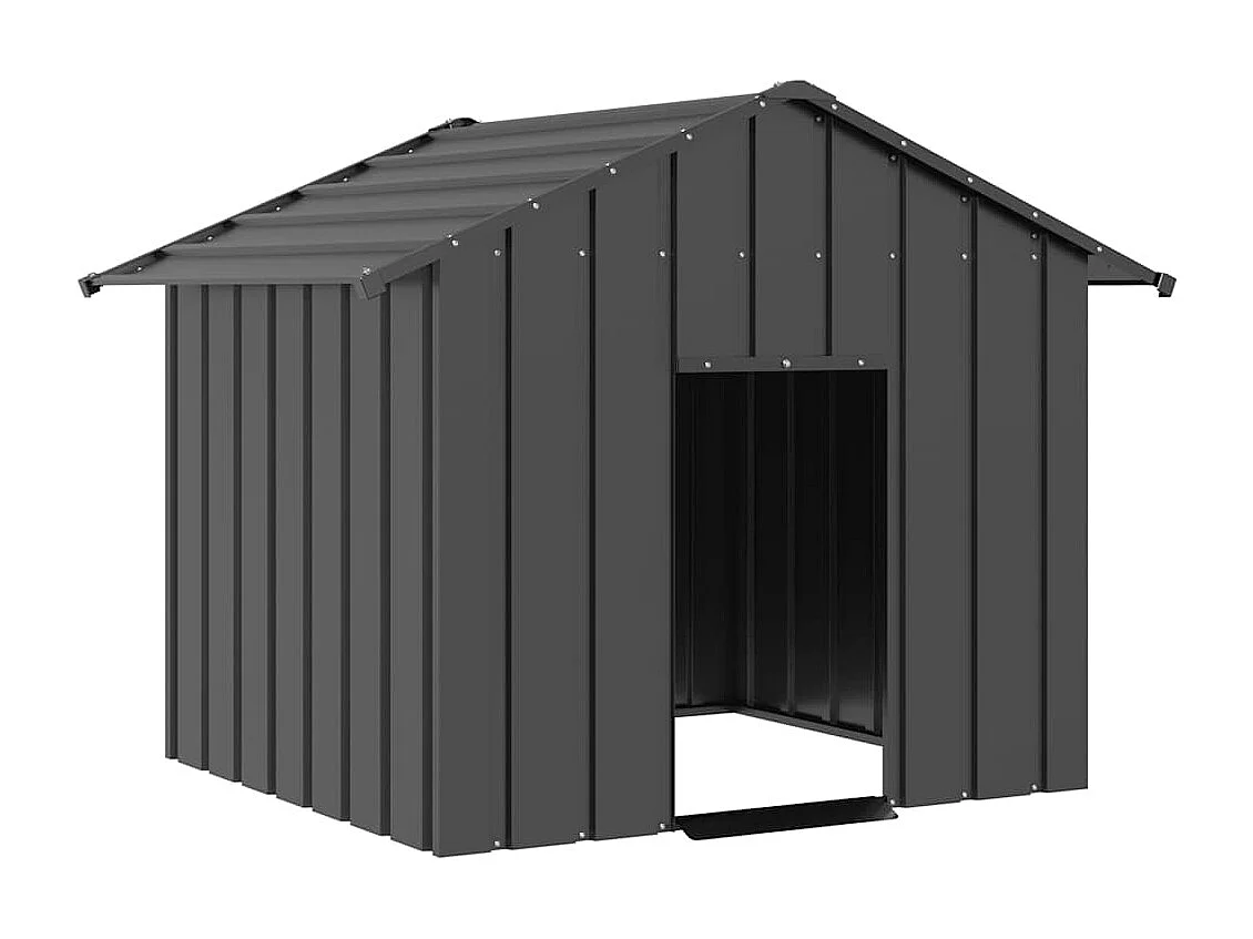 Niche pour chien avec toit noir 131x101x102 cm acier galvanisé