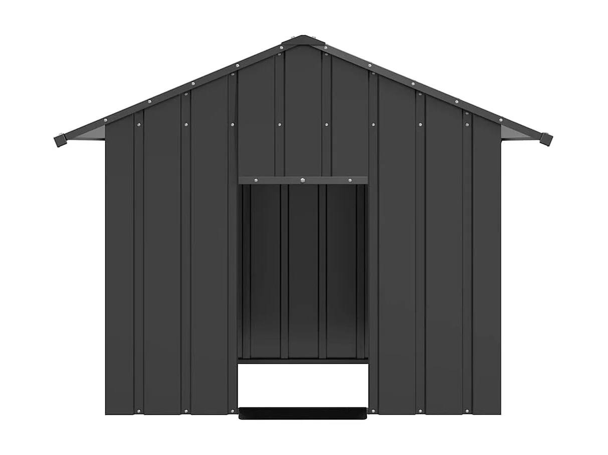 Niche pour chien avec toit noir 131x101x102 cm acier galvanisé