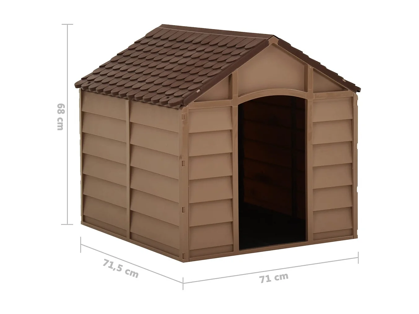 Niche pour chiens Marron 71x71,5x68 cm PP