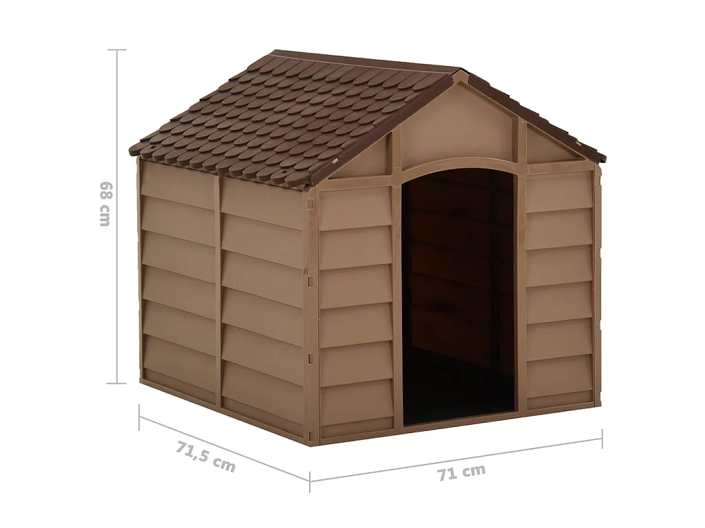 Niche pour chiens Marron 71x71,5x68 cm PP
