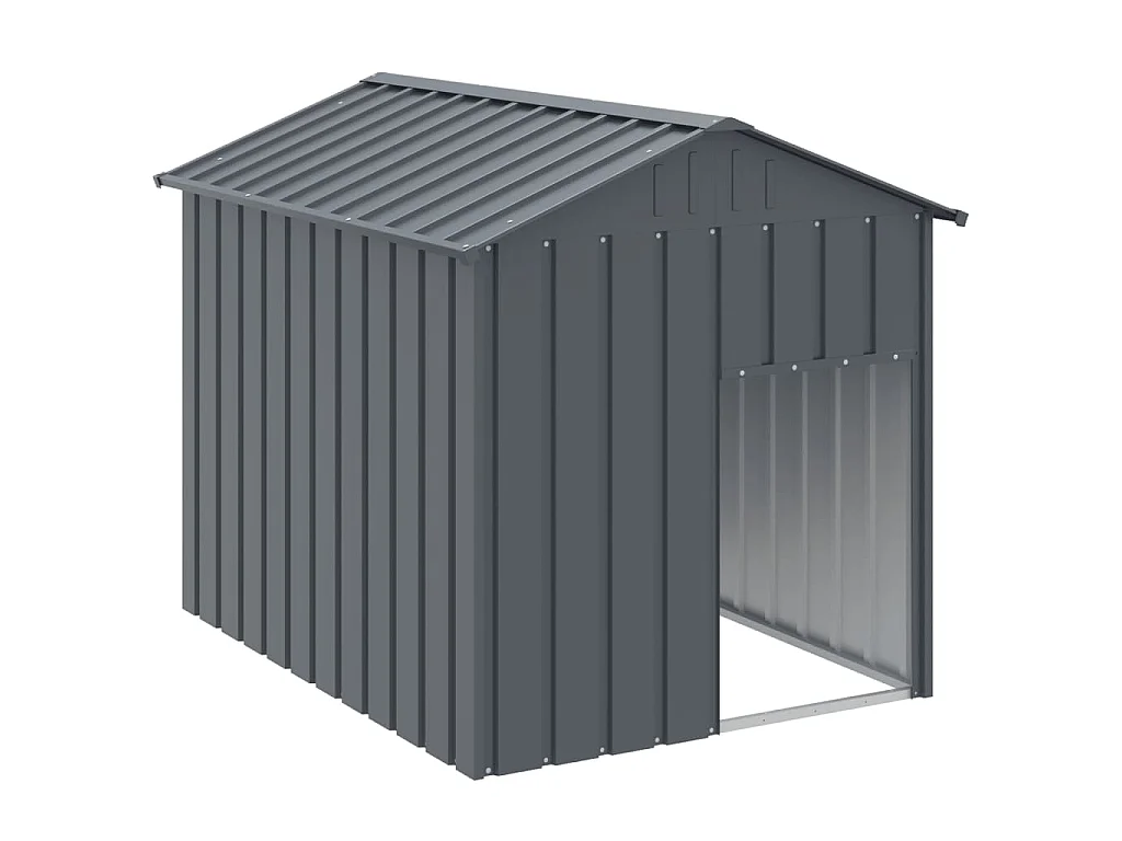 Caseta perros con tejado acero galvanizado gris 117x153x123 cm