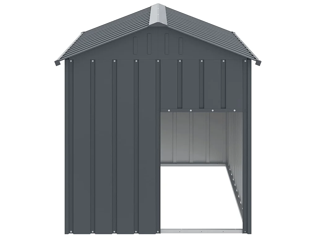 Caseta perros con tejado acero galvanizado gris 117x153x123 cm