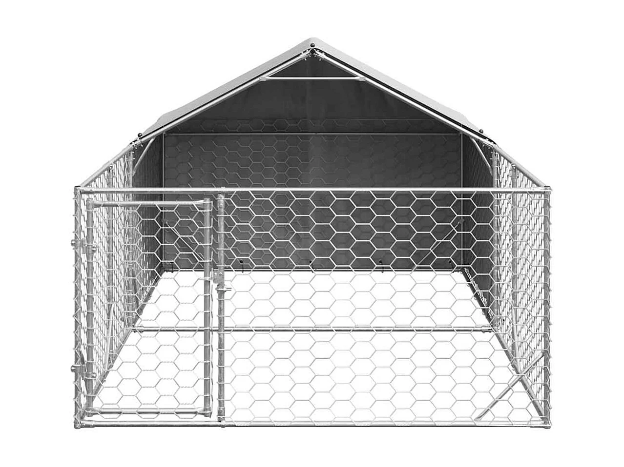 Niche d'extérieur pour chien enclos 4x2x1,5 m acier galvanisé