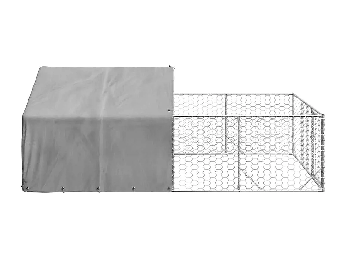 Niche d'extérieur pour chien enclos 4x2x1,5 m acier galvanisé