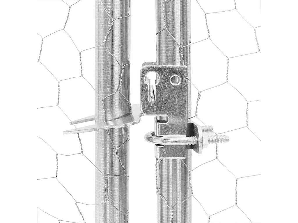 Caseta perros exterior con corral 4x2x1,5 m acero galvanizado