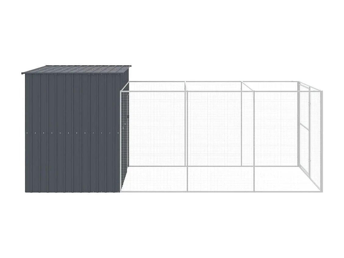 Niche pour chien avec cour anthracite 214x457x181 cm