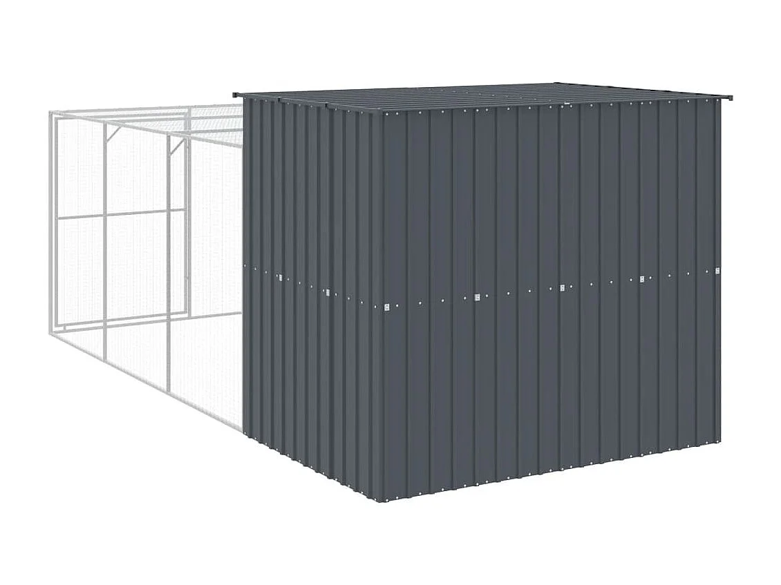 Niche pour chien avec cour anthracite 214x457x181 cm