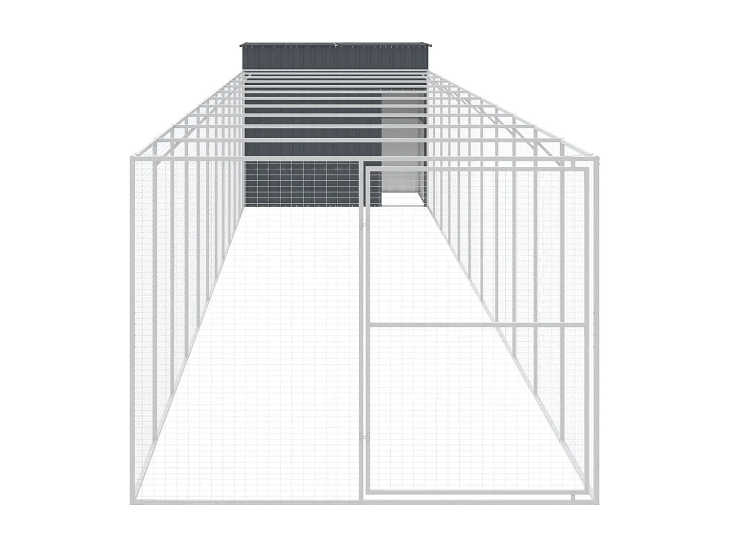 Niche pour chien avec cour anthracite 214x1273x181 cm