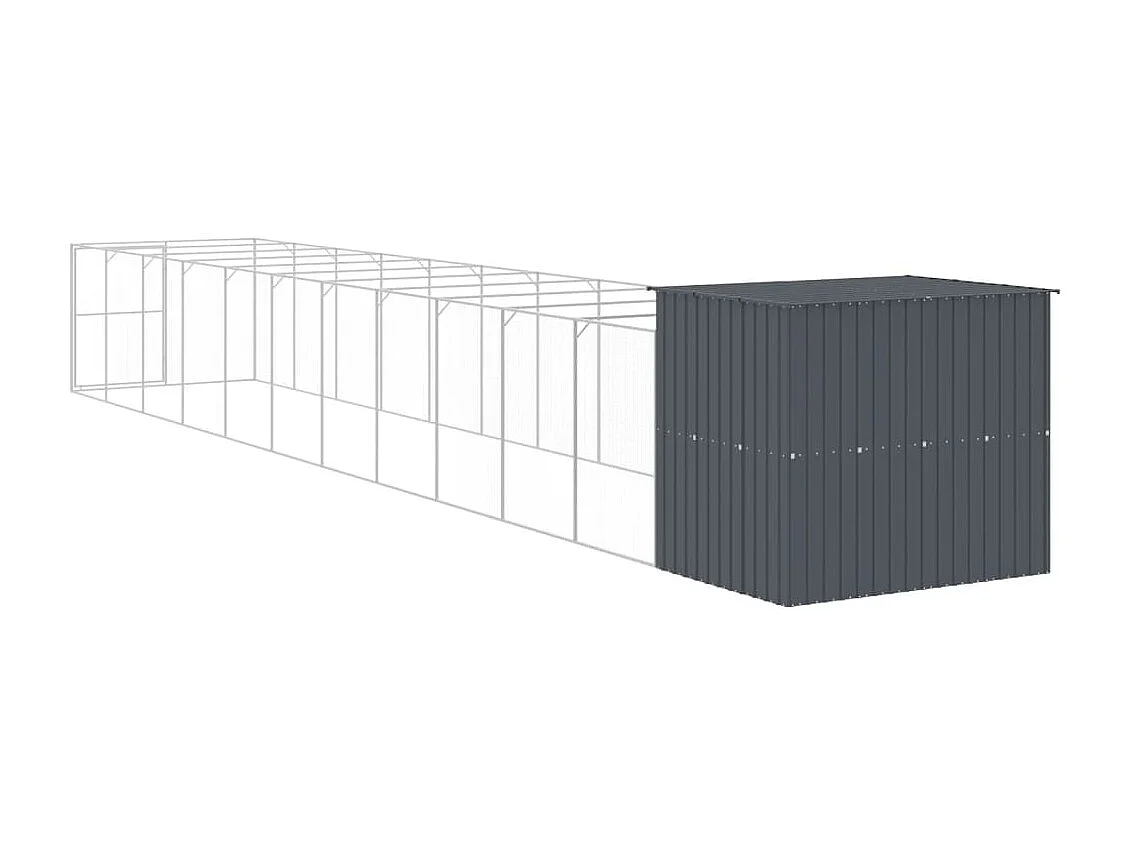 Niche pour chien avec cour anthracite 214x1273x181 cm