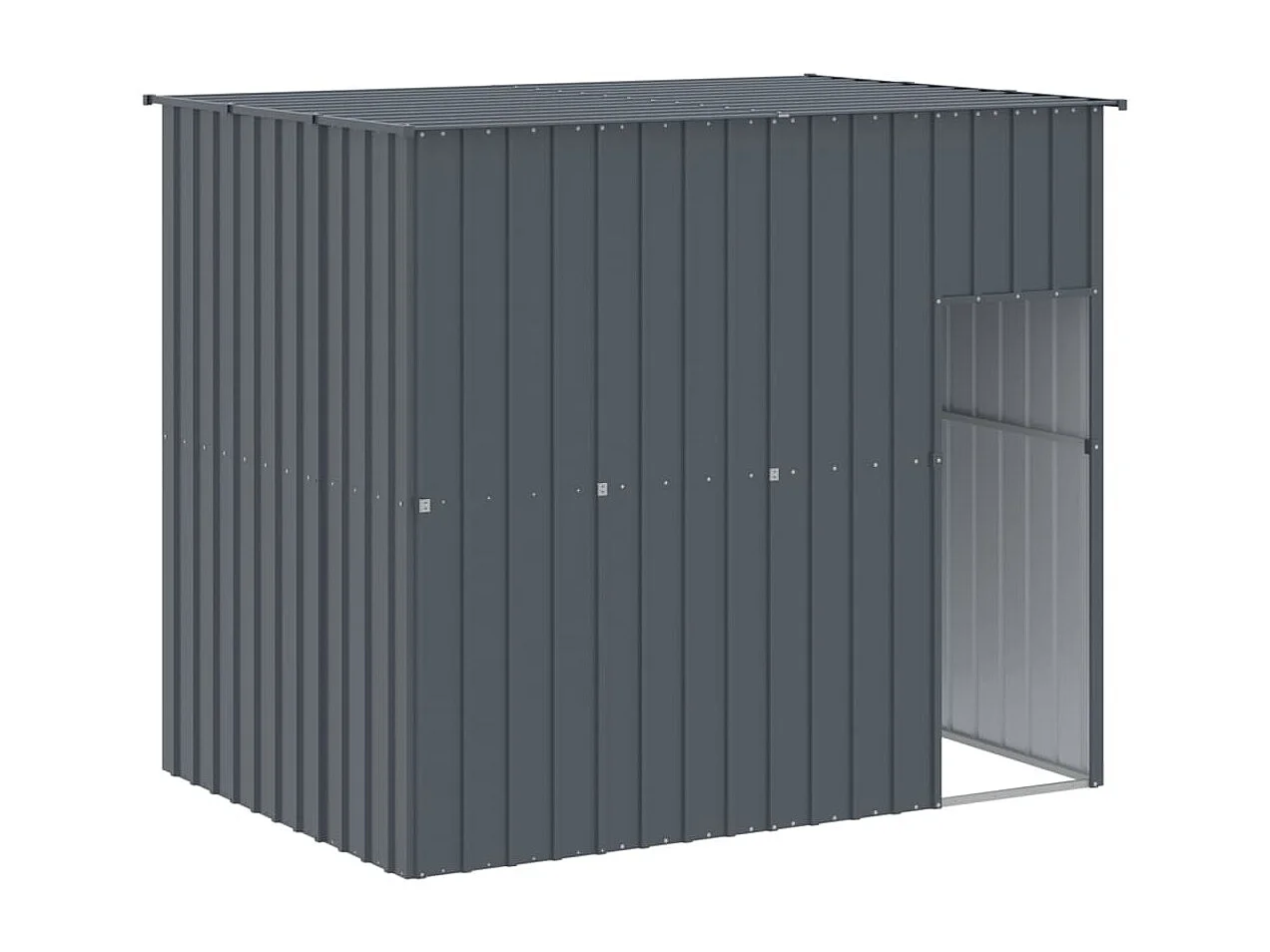 Niche pour chien avec cour anthracite 214x1273x181 cm