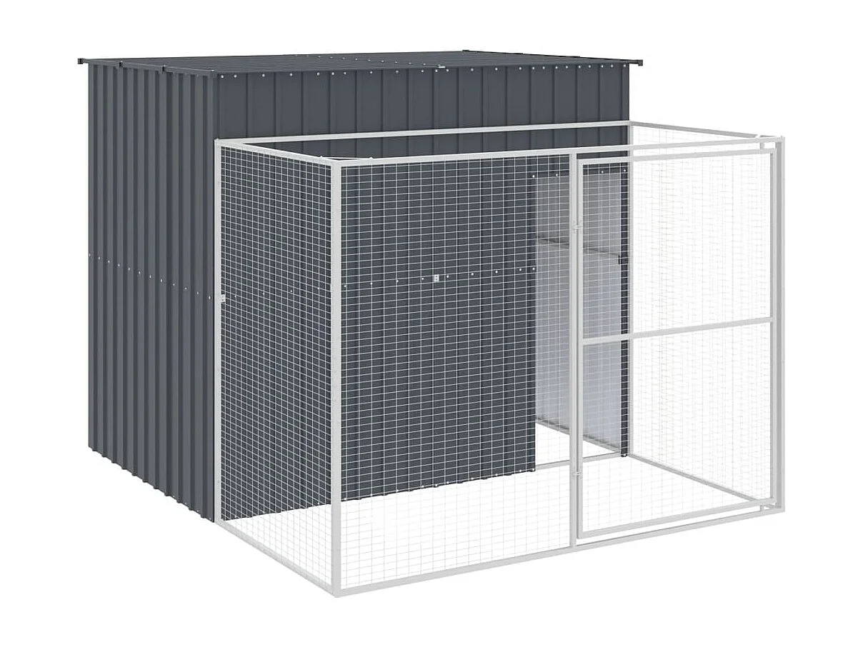 Niche pour chien avec cour anthracite 214x253x181 cm