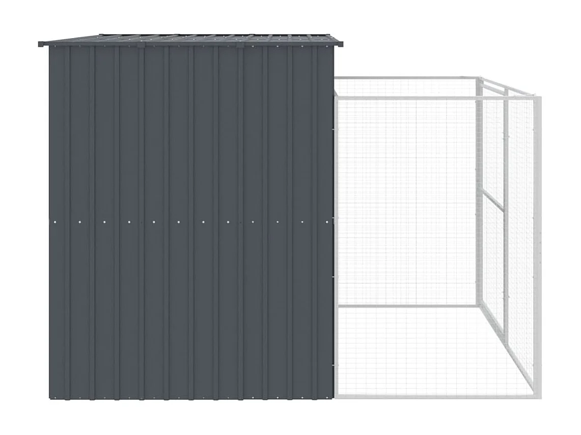 Niche pour chien avec cour anthracite 214x253x181 cm